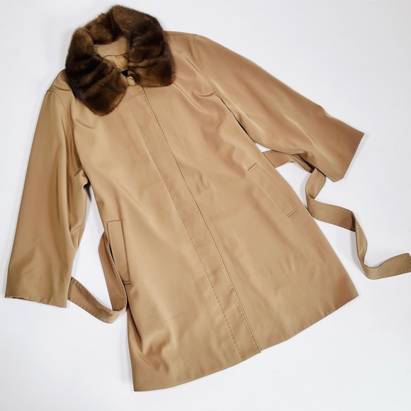 Casey Park genuine mink color trench coat jacket - Picture 1 of 12
